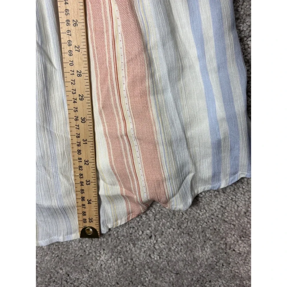 Altard State Striped Ruffle Cap Sleeve Tie Waist Romper Blue Pink AL-127A L - Picture 11 of 12